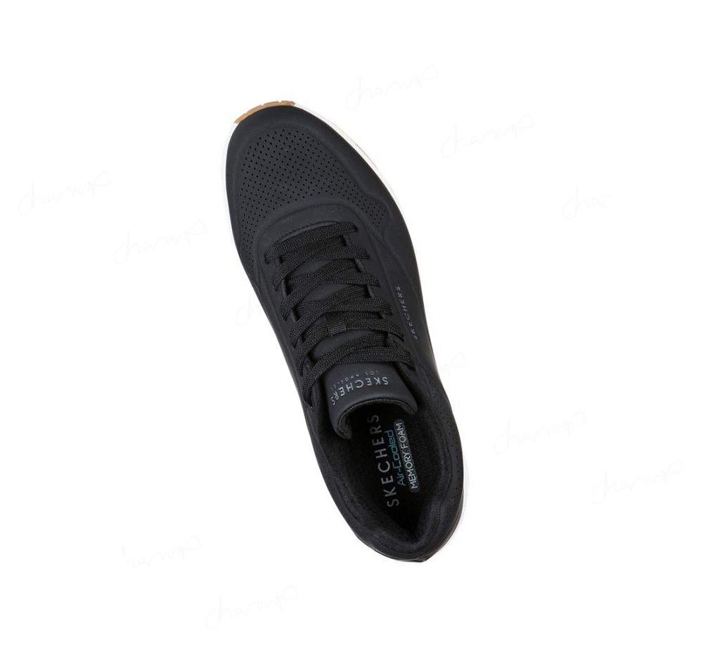 Zapatos Casuales Skechers Uno - Stand On Air Hombre Negras Blancas | A1390_AR