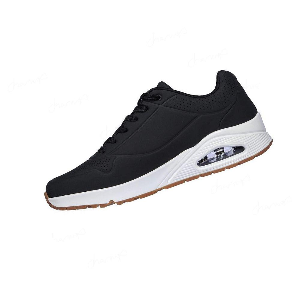 Zapatos Casuales Skechers Uno - Stand On Air Hombre Negras Blancas | A1390_AR