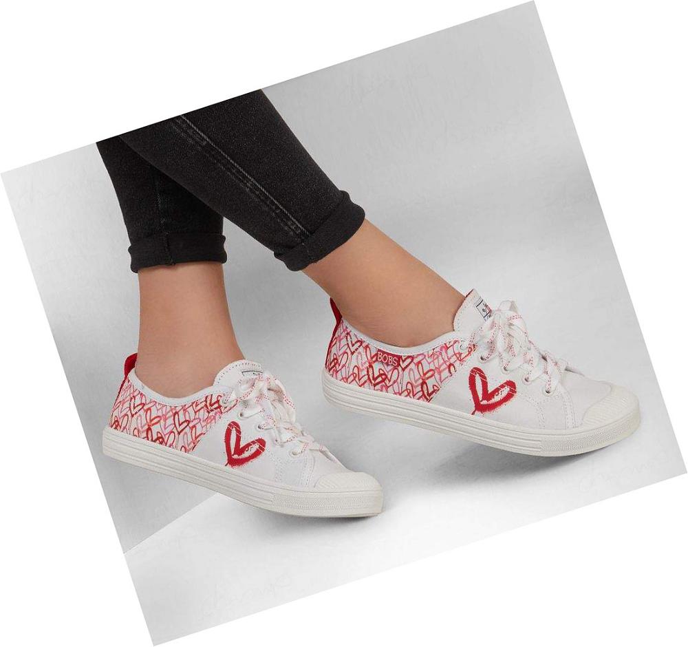 Zapatos Casuales Skechers x JGoldcrown: BOBS B Cool - All Corazon Mujer Blancas Rojas Rosas | A399A_AR