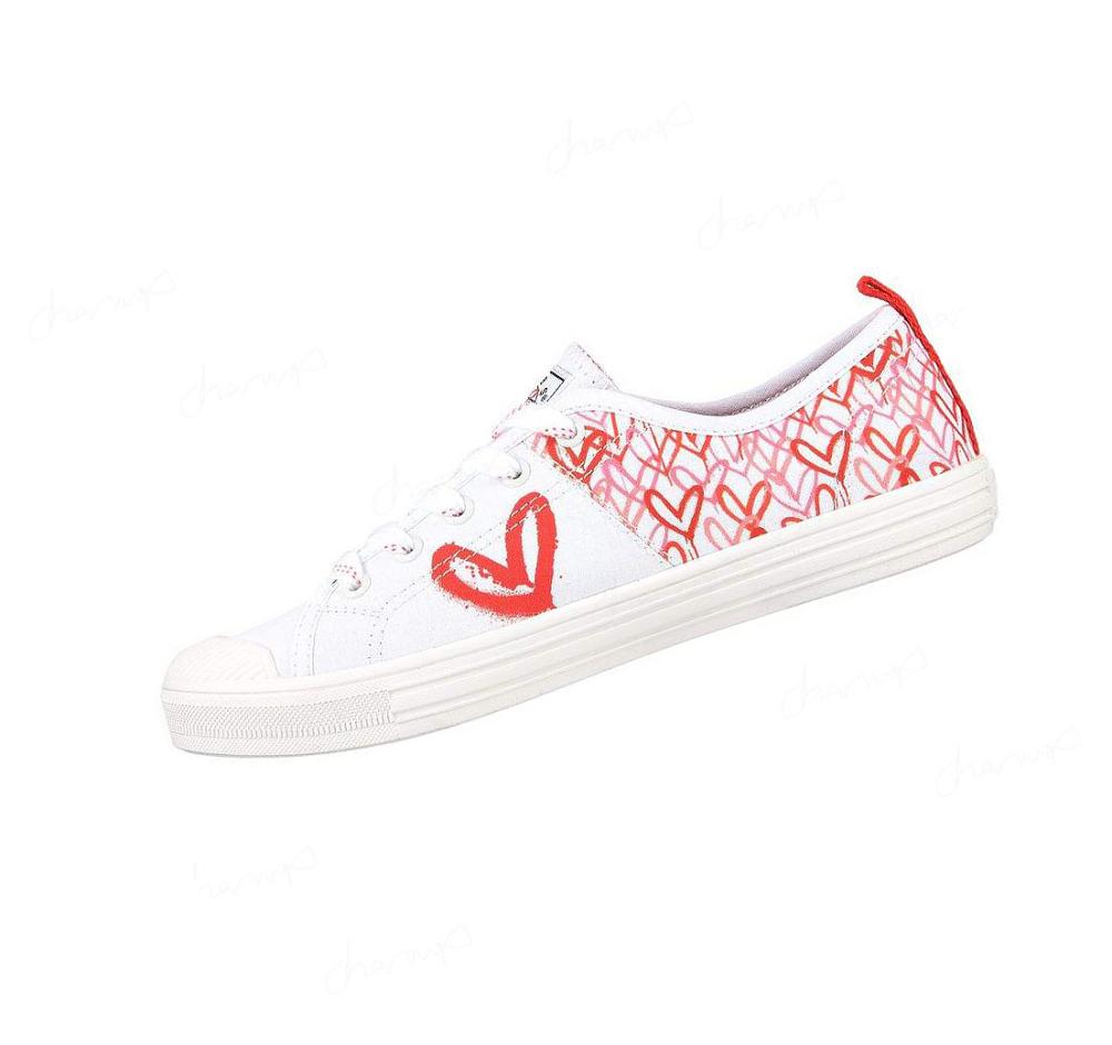 Zapatos Casuales Skechers x JGoldcrown: BOBS B Cool - All Corazon Mujer Blancas Rojas Rosas | A399A_AR