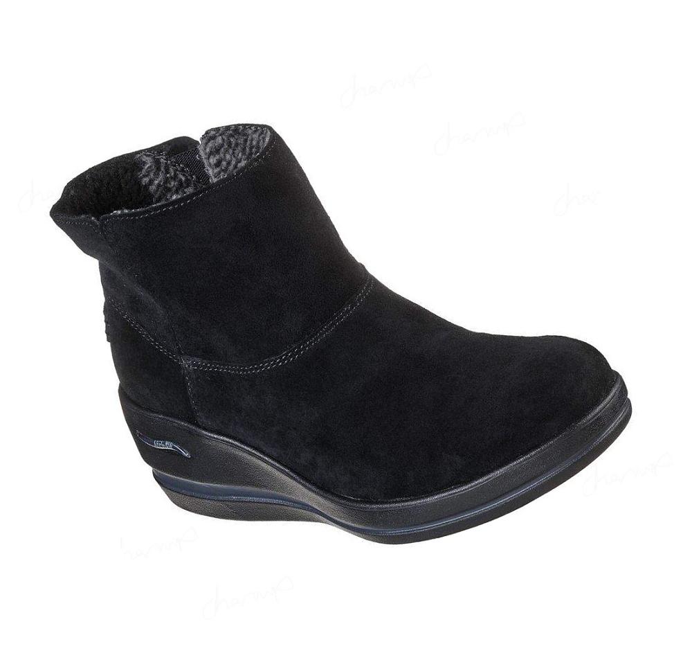 Zapatos Cuña Skechers Arch Fit Rise - Posh Mujer Negras | 30280_AR