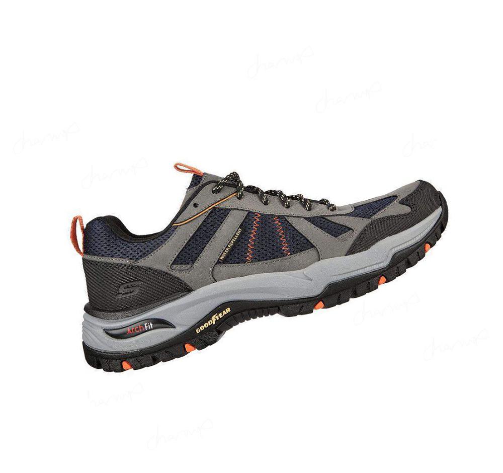 Zapatos De Senderismo Skechers Arch Fit Dawson - Vortego Hombre Azul Marino Gris | 5A33Q_AR