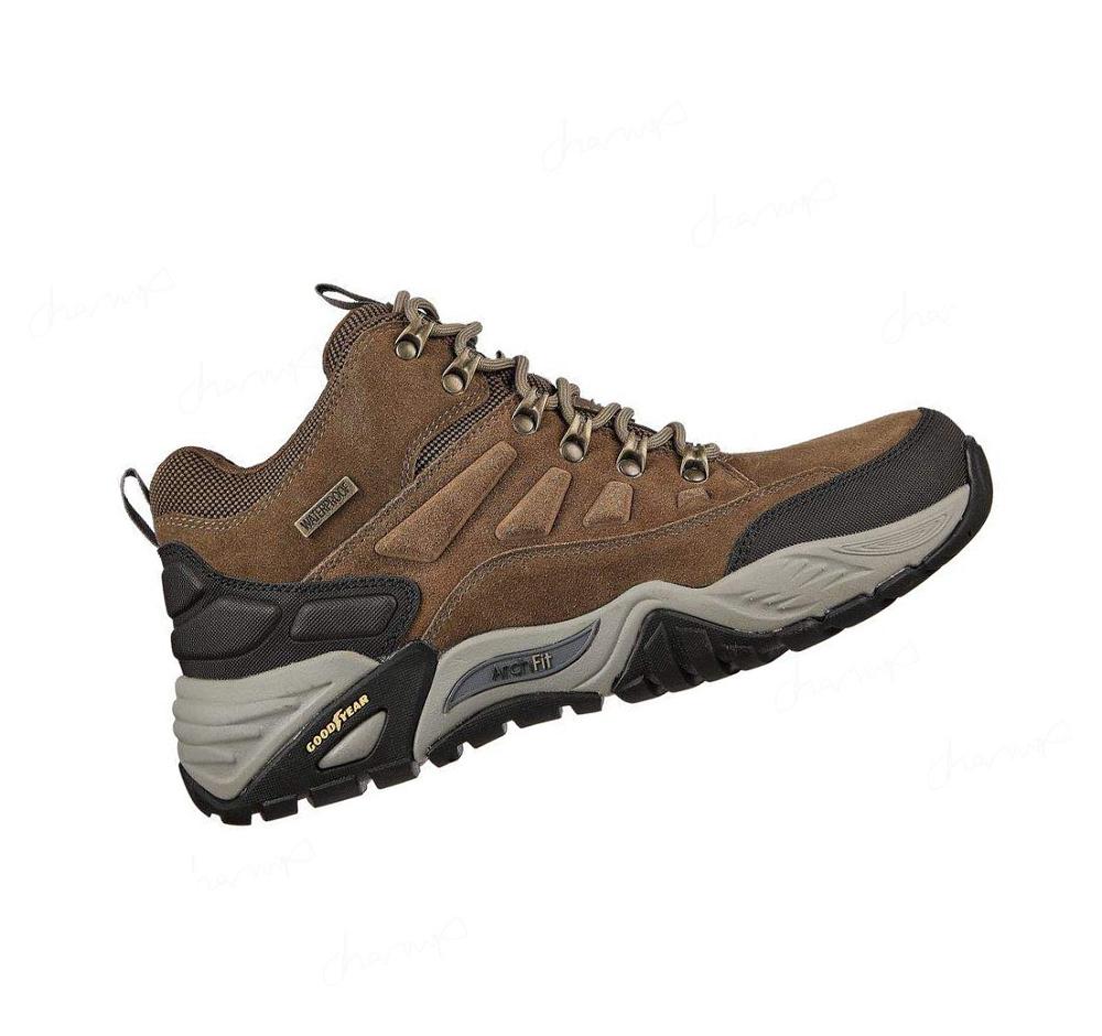 Zapatos De Senderismo Skechers Relaxed Fit: Arch Fit Recon - Romar Hombre Kaki | 30085_AR