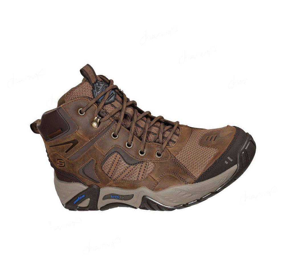 Zapatos De Senderismo Skechers Relaxed Fit: Arch Fit Recon - Percival Hombre Marrones | 3033D_AR