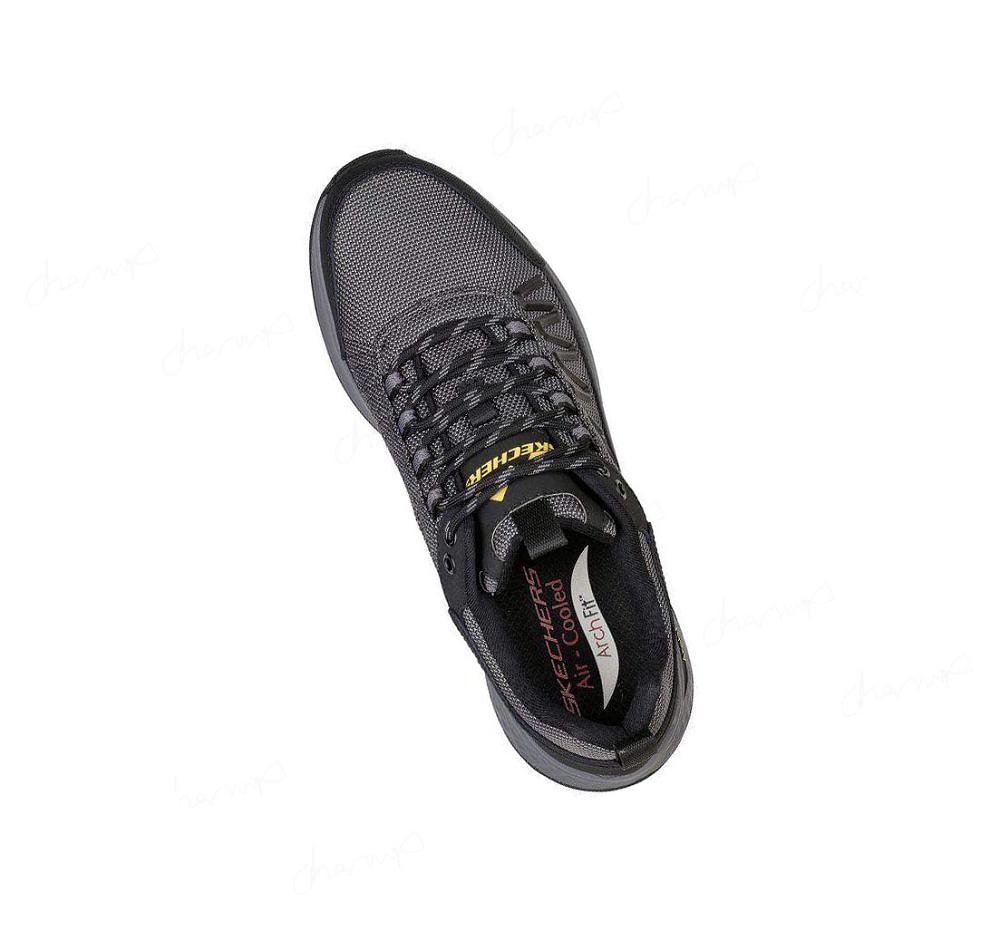 Zapatos De Senderismo Skechers Relaxed Fit: Arch Fit Ripple - Rialdo Hombre Negras | 5033B_AR