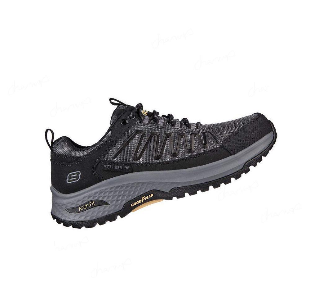 Zapatos De Senderismo Skechers Relaxed Fit: Arch Fit Ripple - Rialdo Hombre Negras | 5033B_AR