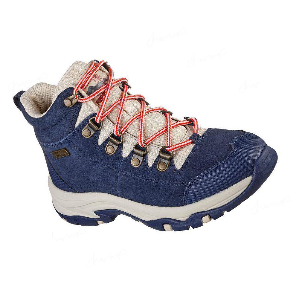 Zapatos De Senderismo Skechers Relaxed Fit: Trego - El Capitan Mujer Azul Marino Beige | 6855D_AR