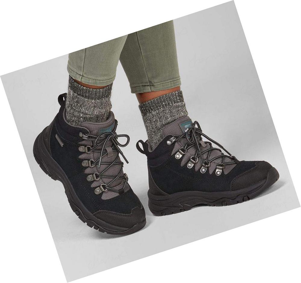 Zapatos De Senderismo Skechers Relaxed Fit: Trego - El Capitan Mujer Negras Gris | 68T60_AR