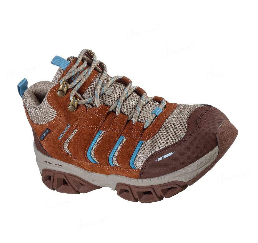 Zapatos De Senderismo Skechers Relaxed Fit: Glide-Step Atlan Mujer Marrones | 68T8L_AR