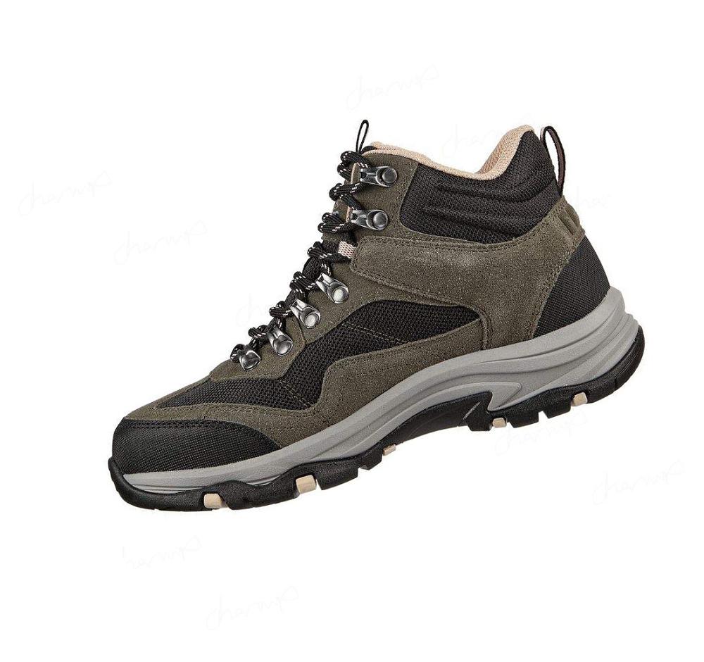 Zapatos De Senderismo Skechers Relaxed Fit: Trego - Base Camp Mujer Verde Oliva Negras | 69038_AR