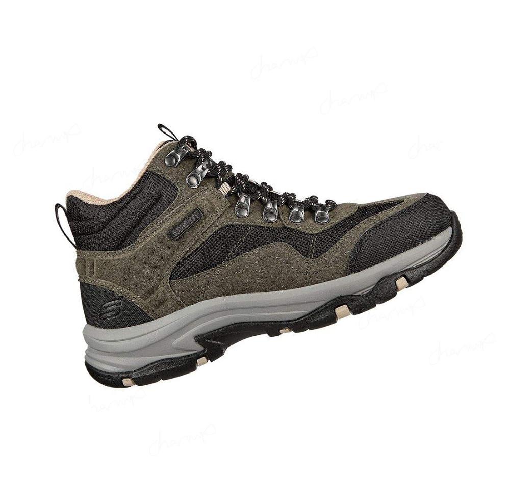 Zapatos De Senderismo Skechers Relaxed Fit: Trego - Base Camp Mujer Verde Oliva Negras | 69038_AR