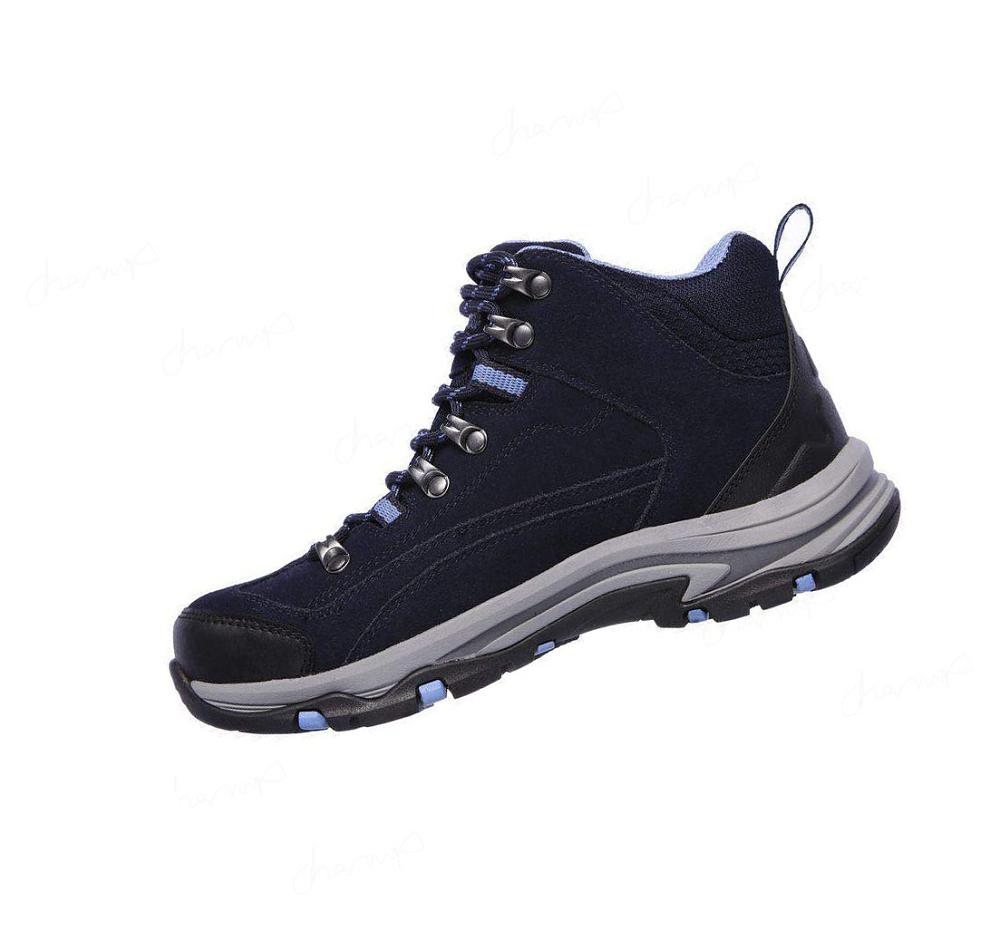 Zapatos De Senderismo Skechers Relaxed Fit: Trego - Alpine Trail Mujer Azul Marino Gris | 6930L_AR