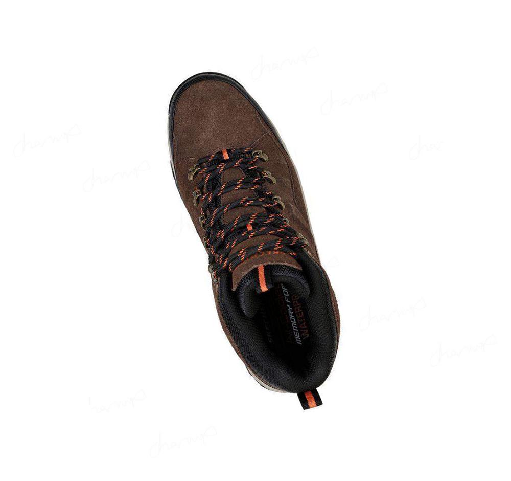 Zapatos De Senderismo Skechers Relaxed Fit: Relment - Pelmo Hombre Chocolate | A833Q_AR