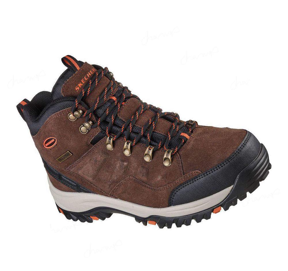 Zapatos De Senderismo Skechers Relaxed Fit: Relment - Pelmo Hombre Chocolate | A833Q_AR