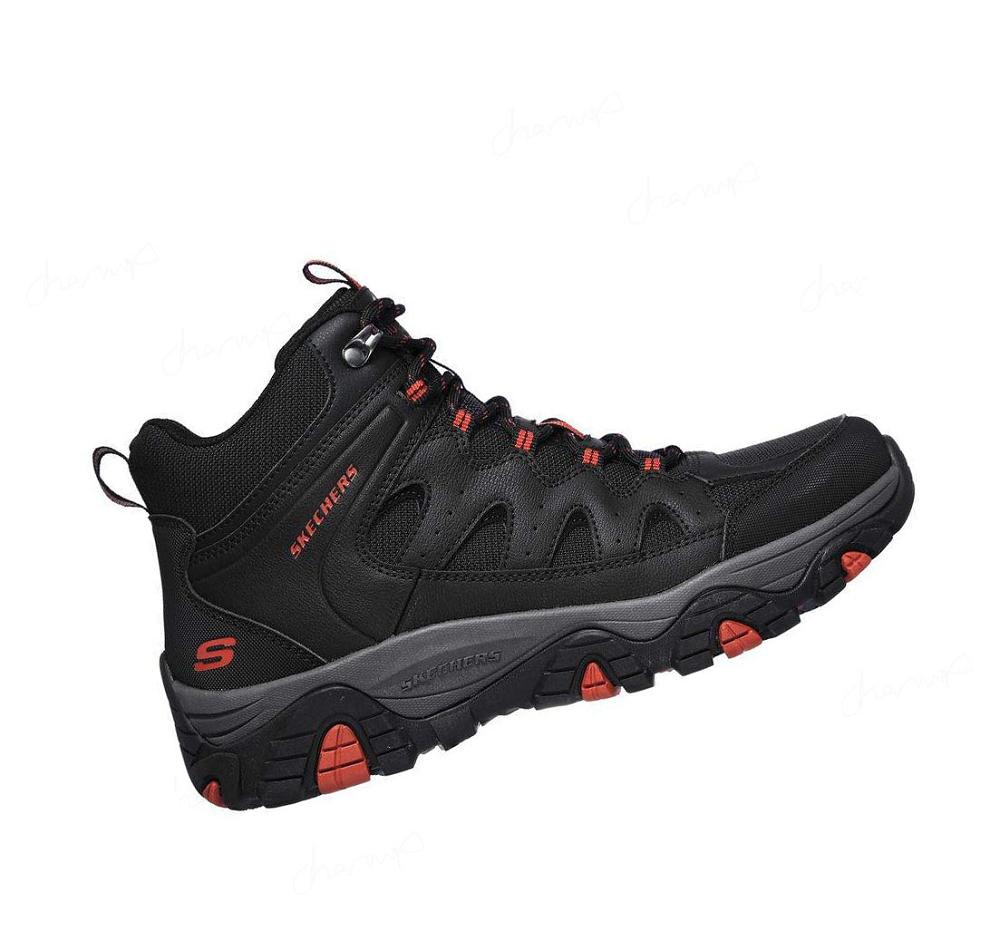 Zapatos De Senderismo Skechers Relaxed Fit: Pine Trail - Gotera Hombre Negras | AT33P_AR