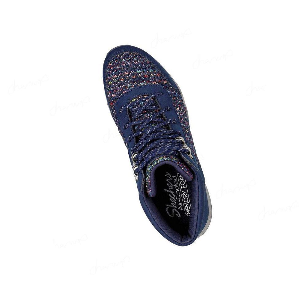 Zapatos De Senderismo Skechers Seager Hiker - Art-Beat Mujer Azul Marino Multicolor | 6853B_AR