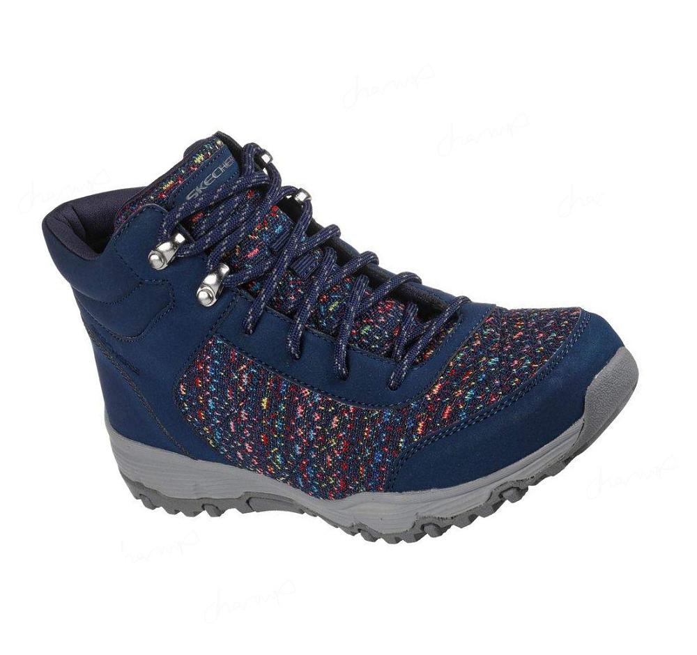 Zapatos De Senderismo Skechers Seager Hiker - Art-Beat Mujer Azul Marino Multicolor | 6853B_AR