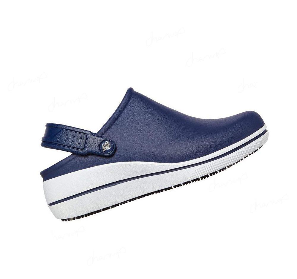 Zapatos De Trabajo Skechers Amreli Mujer Azul Marino Blancas | AT960_AR