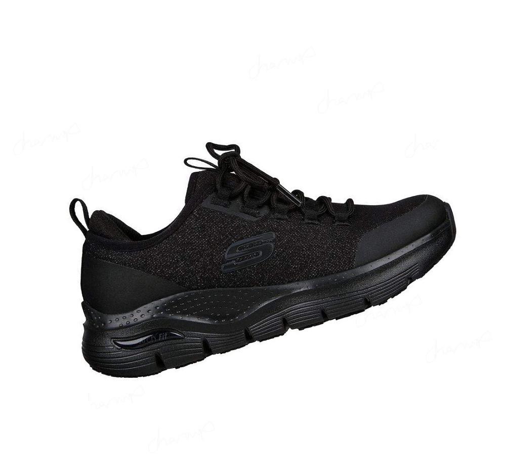 Zapatos De Trabajo Skechers Arch Fit SR - Visalia Mujer Negras | 3896B_AR