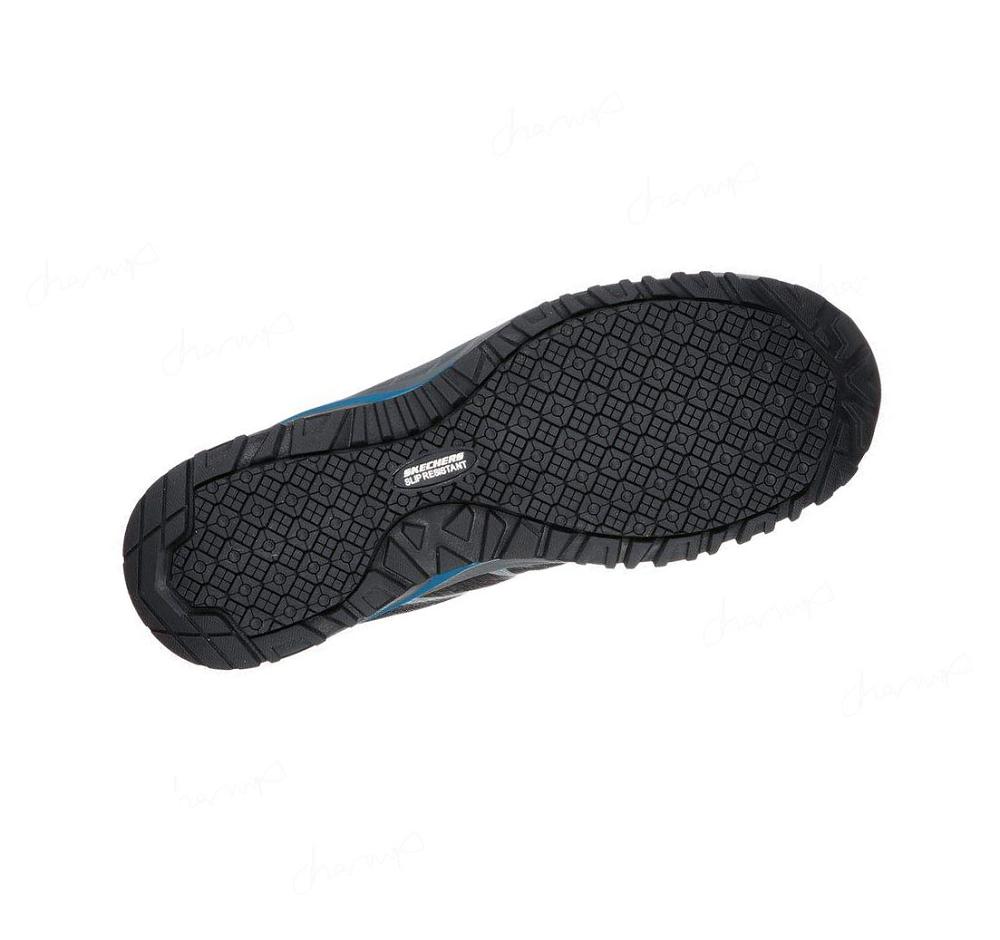 Zapatos De Trabajo Skechers Azbar Comp Puntera Hombre Negras Azules | A261D_AR