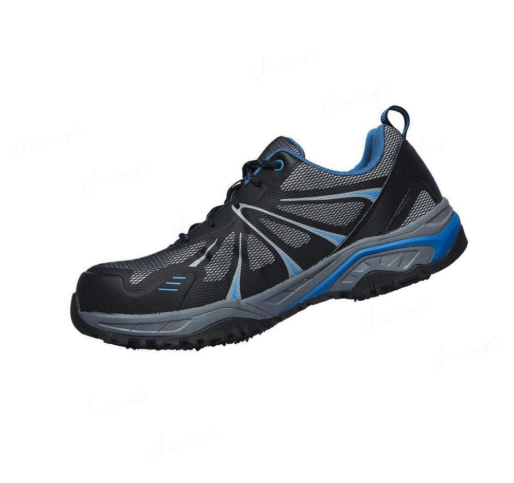 Zapatos De Trabajo Skechers Azbar Comp Puntera Hombre Negras Azules | A261D_AR