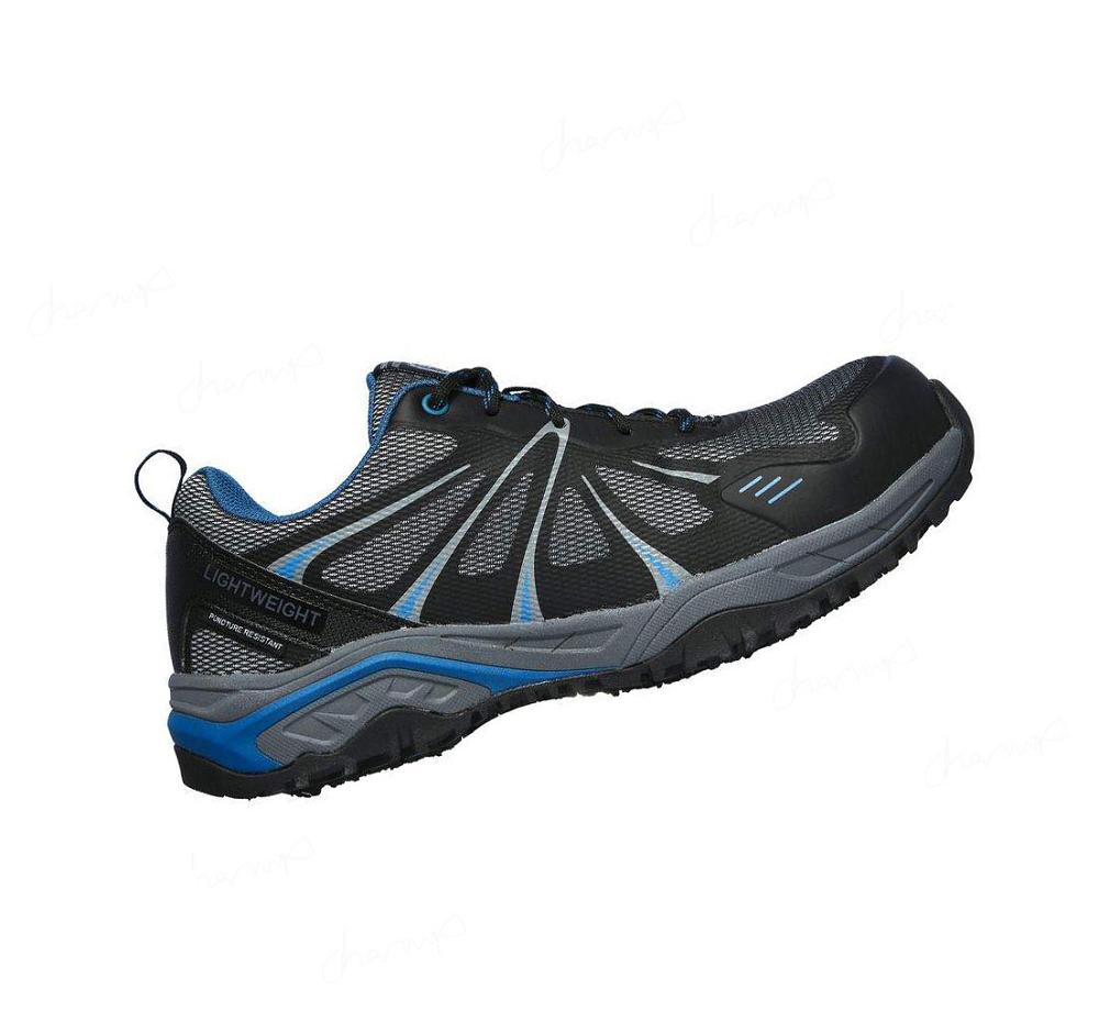 Zapatos De Trabajo Skechers Azbar Comp Puntera Hombre Negras Azules | A261D_AR