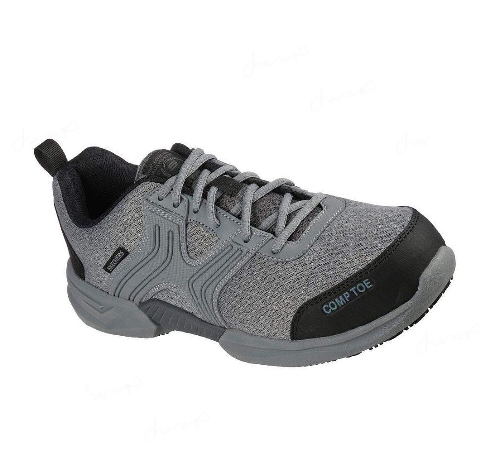 Zapatos De Trabajo Skechers Bomal Comp Puntera Hombre Gris | A8110_AR