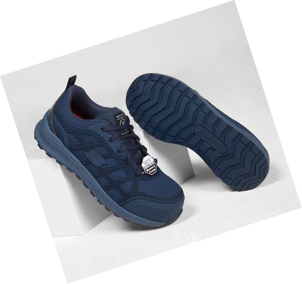 Zapatos De Trabajo Skechers Bulklin - Ayak Comp Puntera Mujer Azul Marino | 58T1G_AR