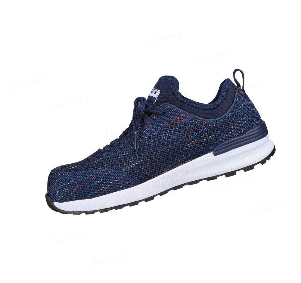 Zapatos De Trabajo Skechers Bulklin - Balran Comp Puntera Mujer Azul Marino Blancas | 55A6L_AR