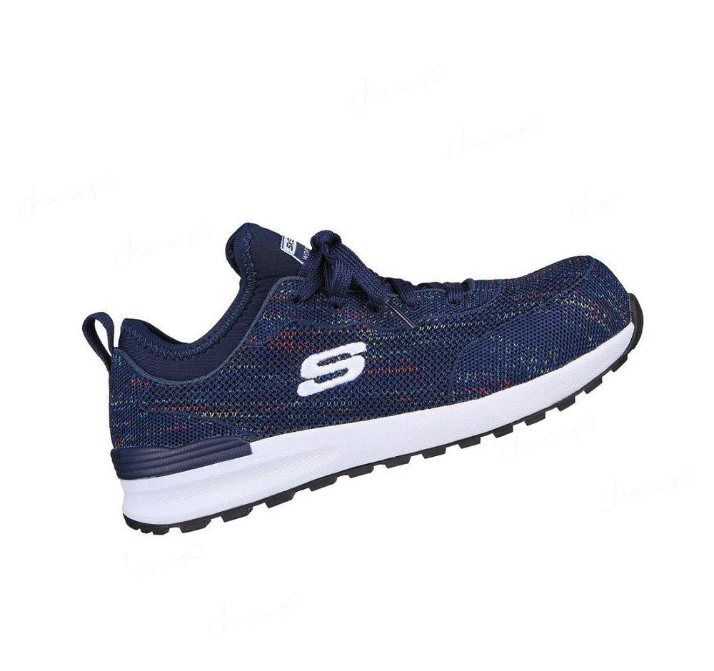 Zapatos De Trabajo Skechers Bulklin - Balran Comp Puntera Mujer Azul Marino Blancas | 55A6L_AR