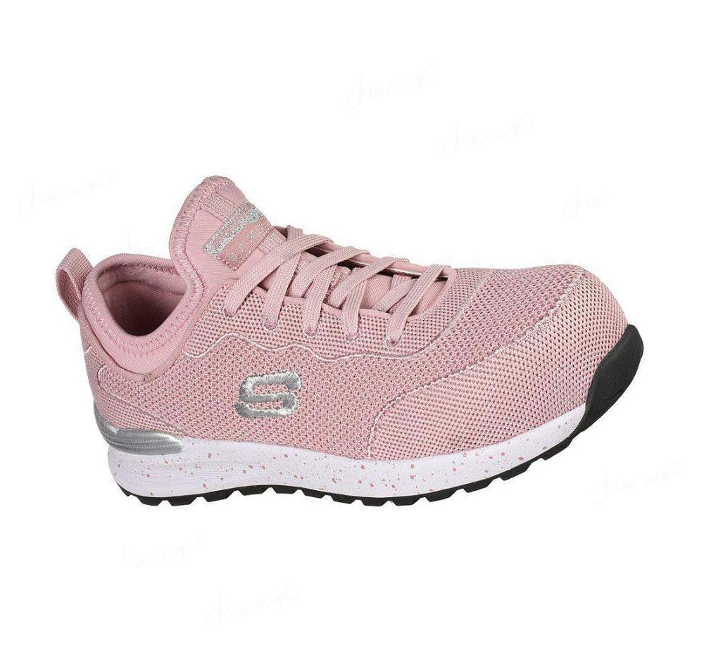 Zapatos De Trabajo Skechers Bulklin - Balran Comp Puntera Mujer Rosas | 55T1A_AR