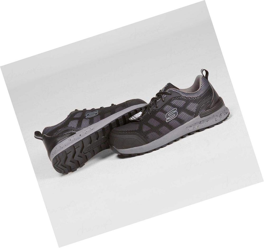 Zapatos De Trabajo Skechers Bulklin - Lyndale Comp Puntera Mujer Negras Gris | 5896R_AR