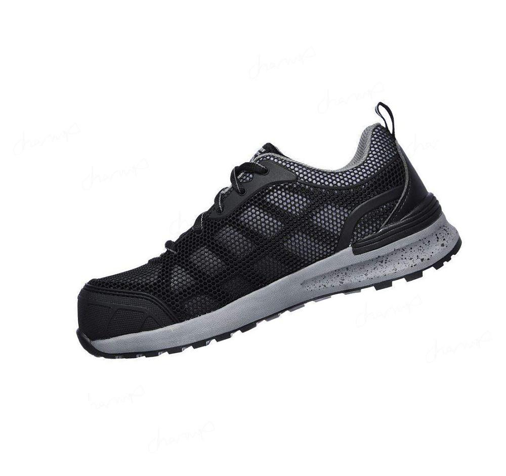 Zapatos De Trabajo Skechers Bulklin - Lyndale Comp Puntera Mujer Negras Gris | 5896R_AR