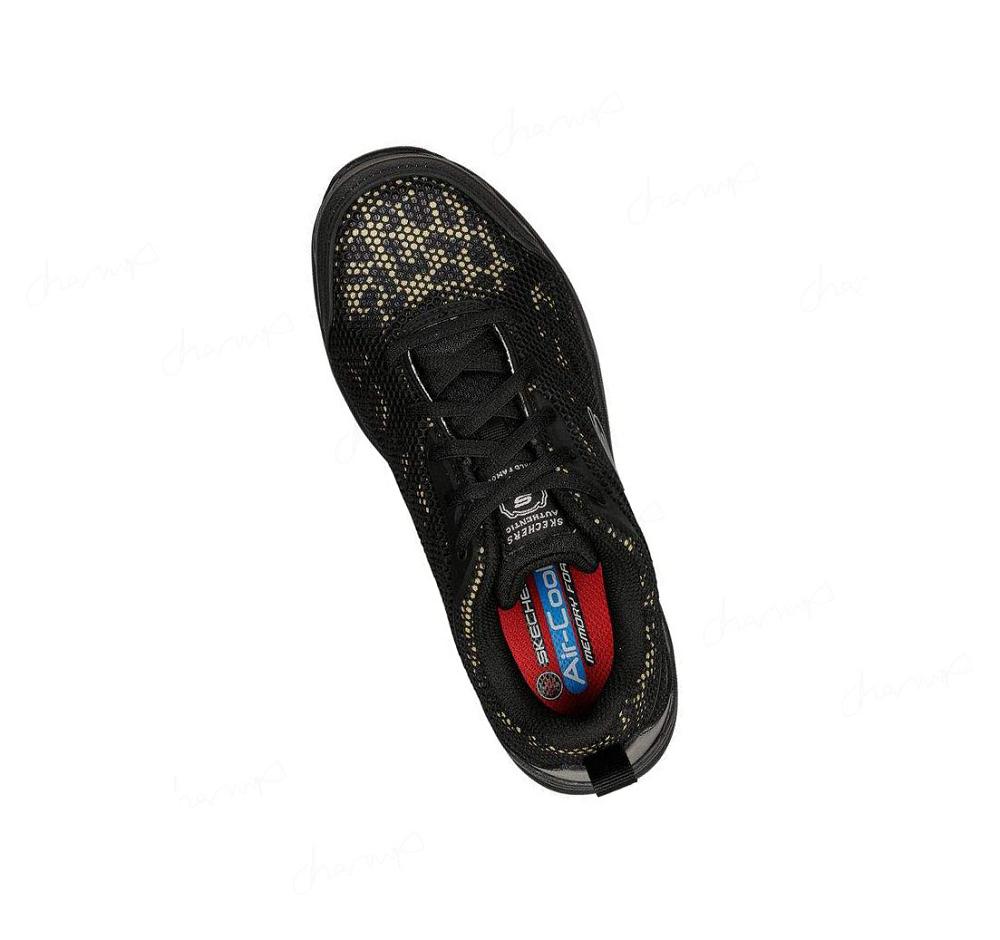 Zapatos De Trabajo Skechers Bulklin - Lyndale Comp Puntera Mujer Negras Leopardo | 5921E_AR