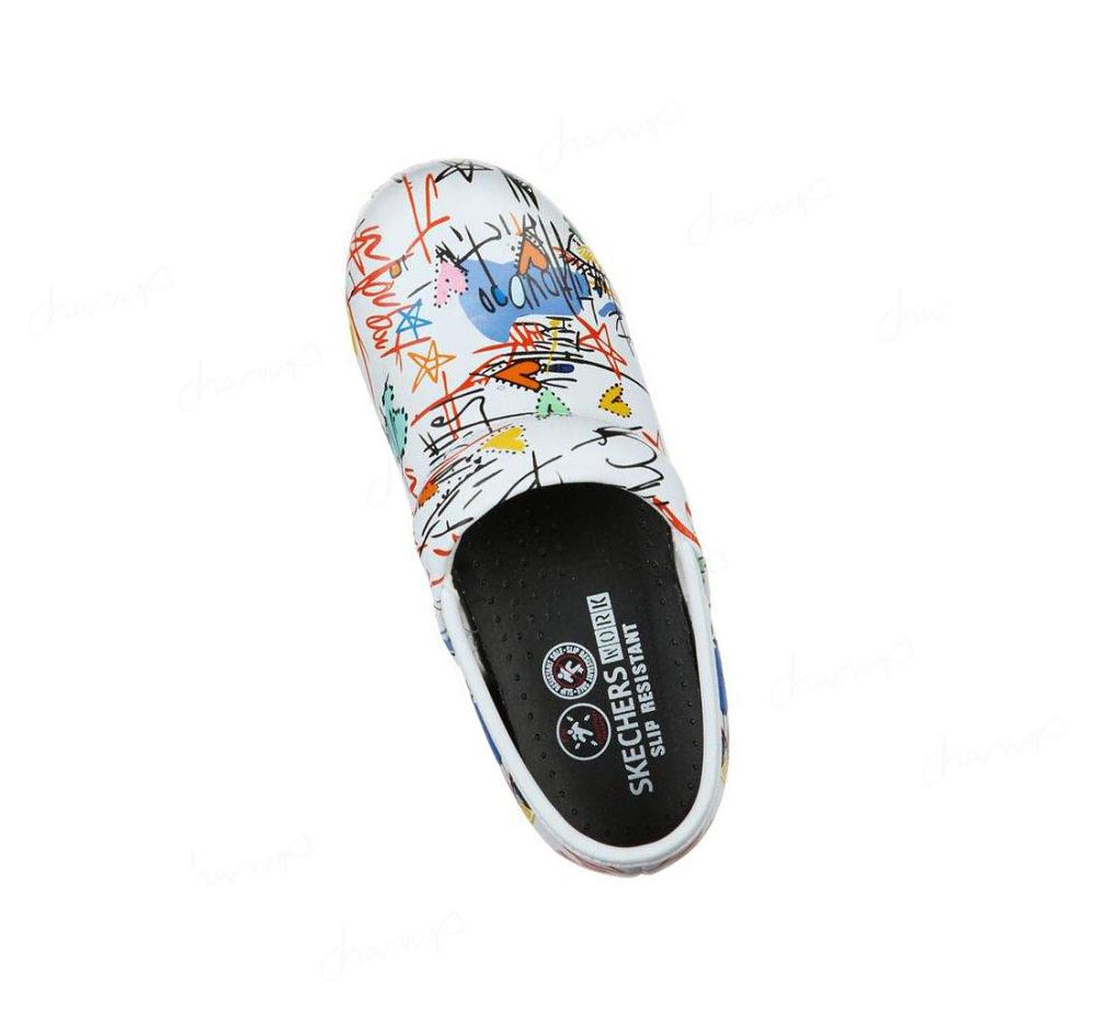 Zapatos De Trabajo Skechers Clog SR - Candaba Mujer Blancas Multicolor | 5221G_AR