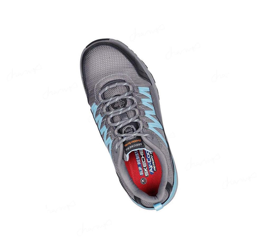 Zapatos De Trabajo Skechers Fannter - Lizal Comp Puntera Mujer Gris Azules Claro | A1A60_AR