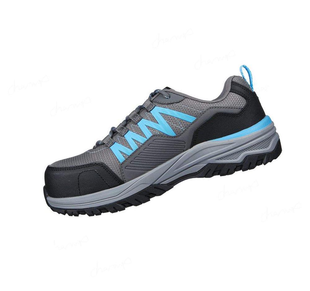 Zapatos De Trabajo Skechers Fannter - Lizal Comp Puntera Mujer Gris Azules Claro | A1A60_AR