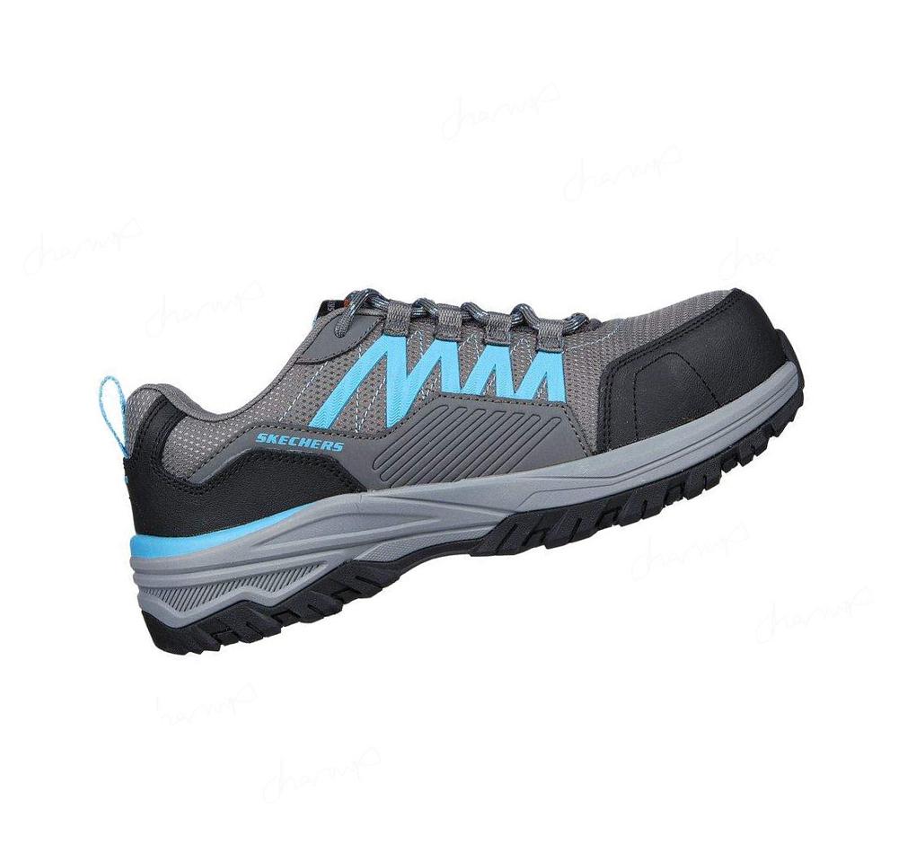 Zapatos De Trabajo Skechers Fannter - Lizal Comp Puntera Mujer Gris Azules Claro | A1A60_AR