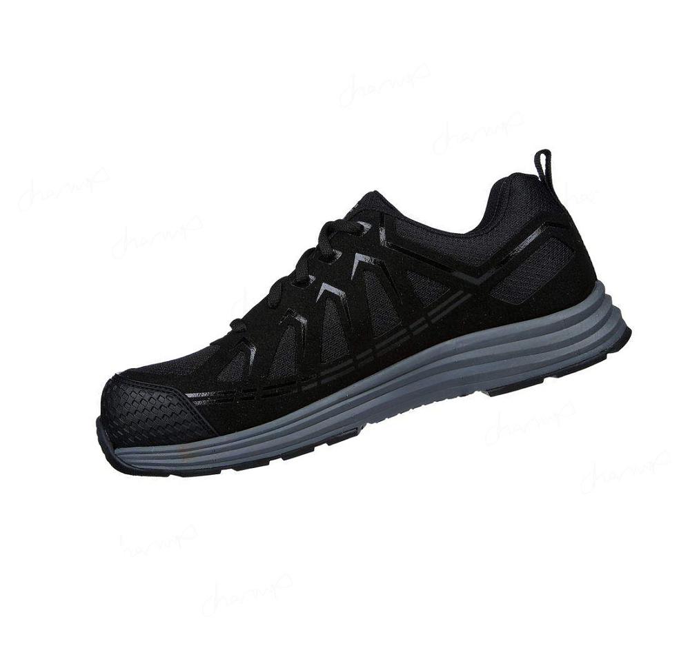 Zapatos De Trabajo Skechers Malad II Comp Puntera Hombre Negras | AT110_AR