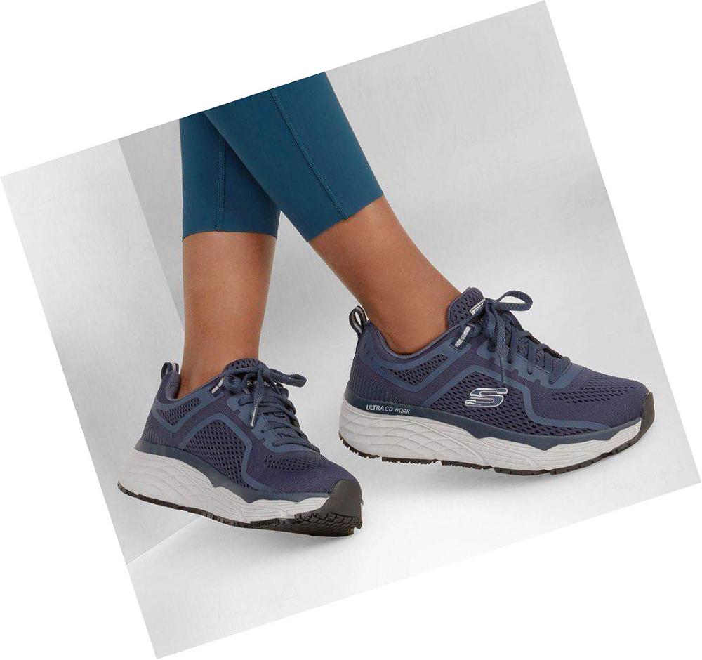 Zapatos De Trabajo Skechers Max Cushioning Elite SR - Banham Mujer Azul Marino | 36T10_AR