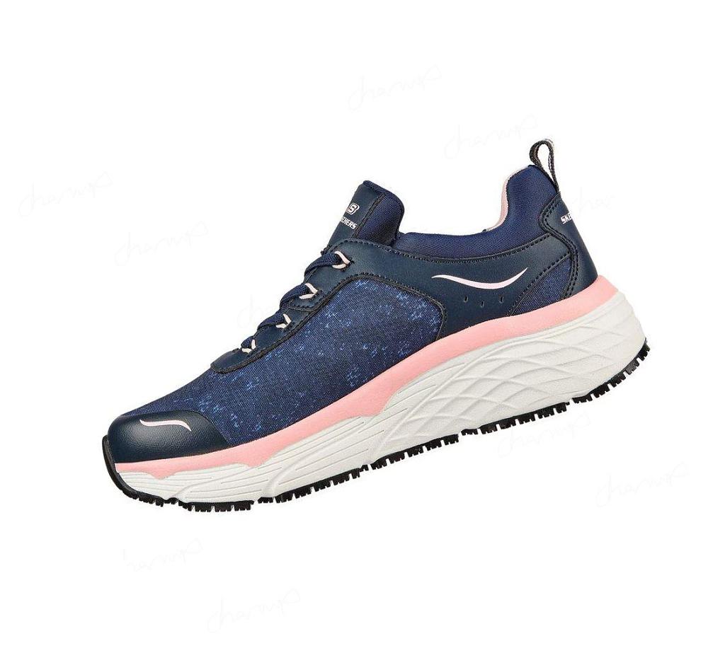 Zapatos De Trabajo Skechers Max Cushioning Elite SR - Rastip Mujer Azul Marino Rosas | 3821Q_AR