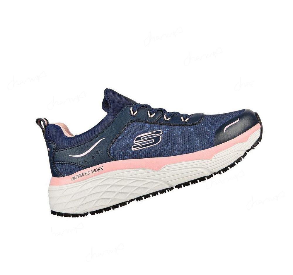 Zapatos De Trabajo Skechers Max Cushioning Elite SR - Rastip Mujer Azul Marino Rosas | 3821Q_AR