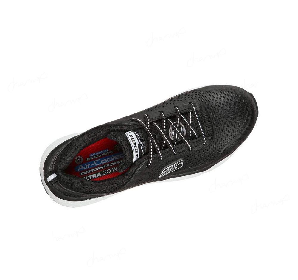 Zapatos De Trabajo Skechers Max Cushioning SR - Indurite Alloy Puntera Hombre Negras Blancas | T261A_AR