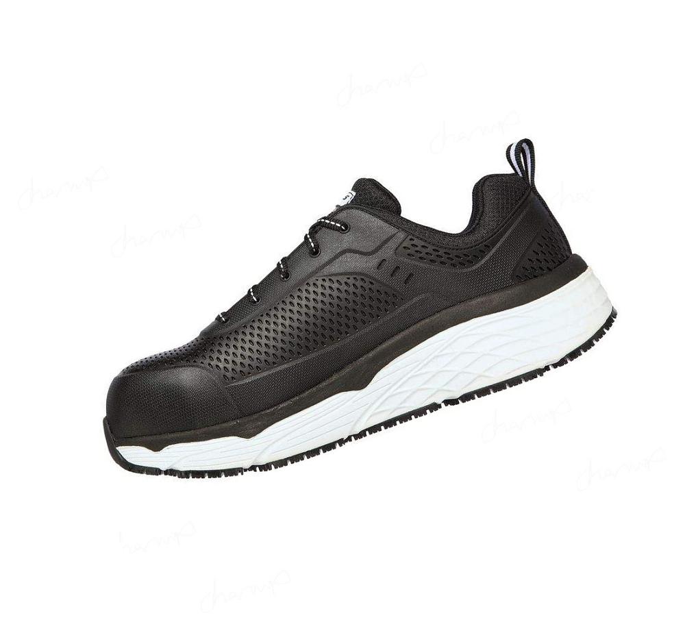 Zapatos De Trabajo Skechers Max Cushioning SR - Indurite Alloy Puntera Hombre Negras Blancas | T261A_AR