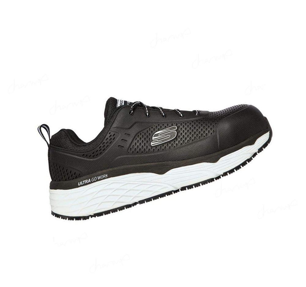 Zapatos De Trabajo Skechers Max Cushioning SR - Indurite Alloy Puntera Hombre Negras Blancas | T261A_AR