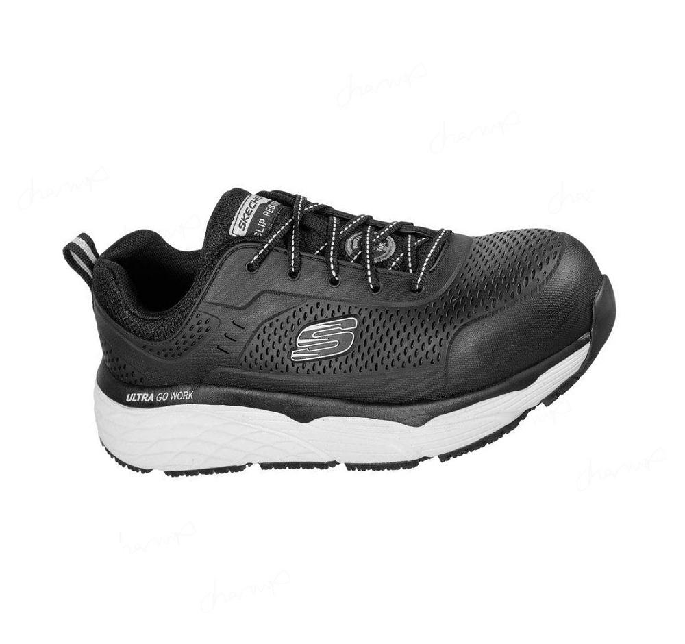 Zapatos De Trabajo Skechers Max Cushioning SR - Indurite Alloy Puntera Hombre Negras Blancas | T261A_AR