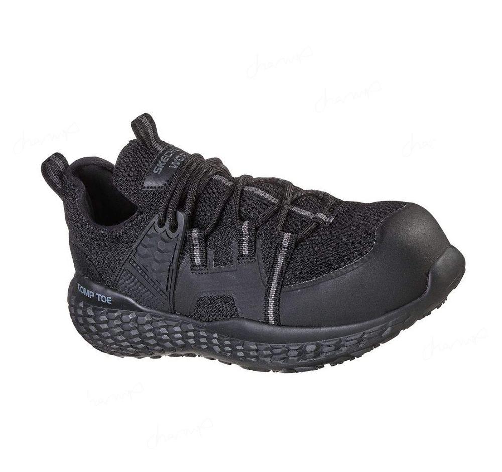 Zapatos De Trabajo Skechers Monster SR - Bulcks Comp Puntera Hombre Negras | A286B_AR