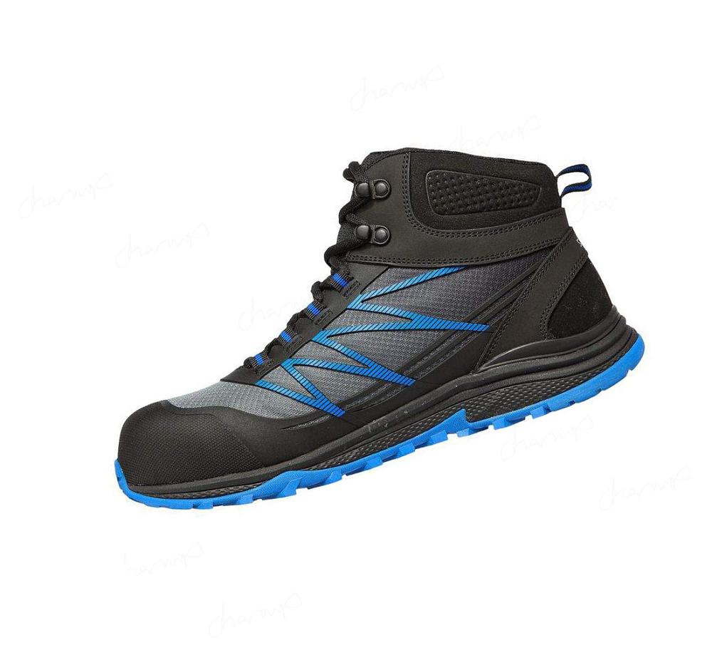 Zapatos De Trabajo Skechers Puxal - Firmle ESD Comp Puntera Hombre Negras Azules | A686L_AR