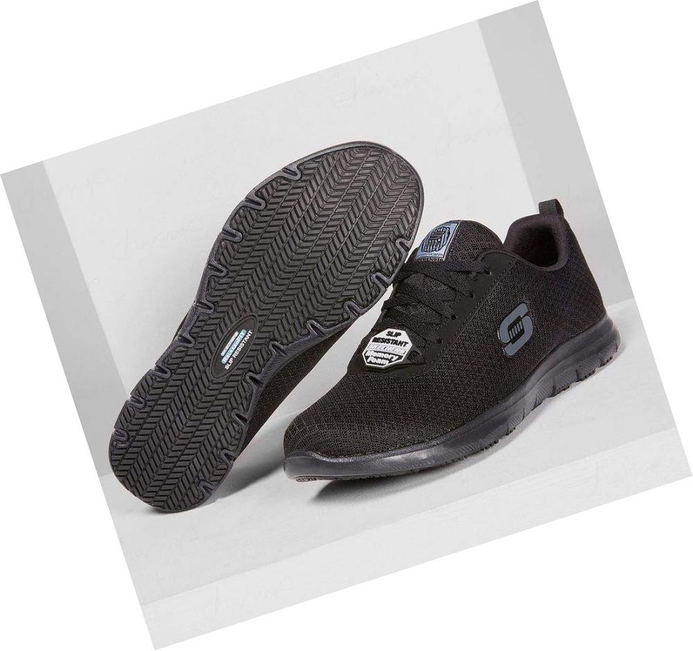 Zapatos De Trabajo Skechers Relaxed Fit: Ghenter - Bronaugh SR Mujer Negras | 5121Q_AR