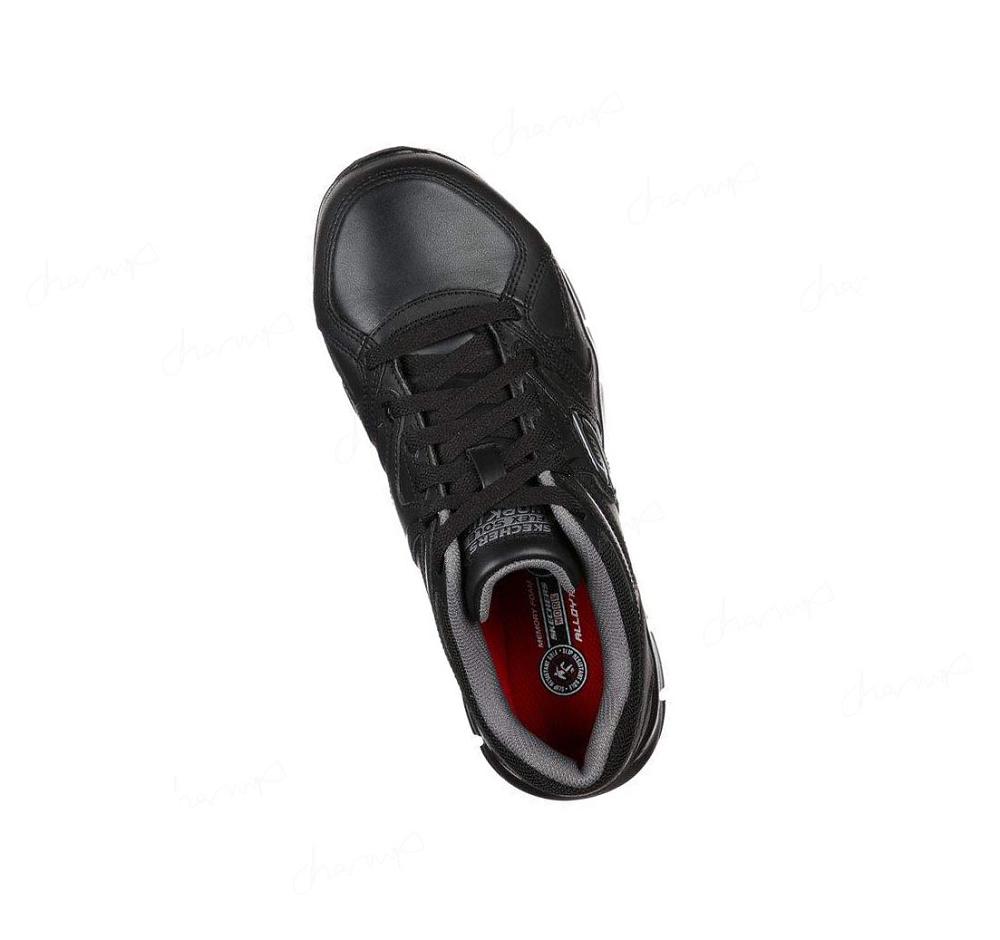 Zapatos De Trabajo Skechers Relaxed Fit: Synergy - Ekron Alloy Puntera Hombre Negras Gris | 51618_AR